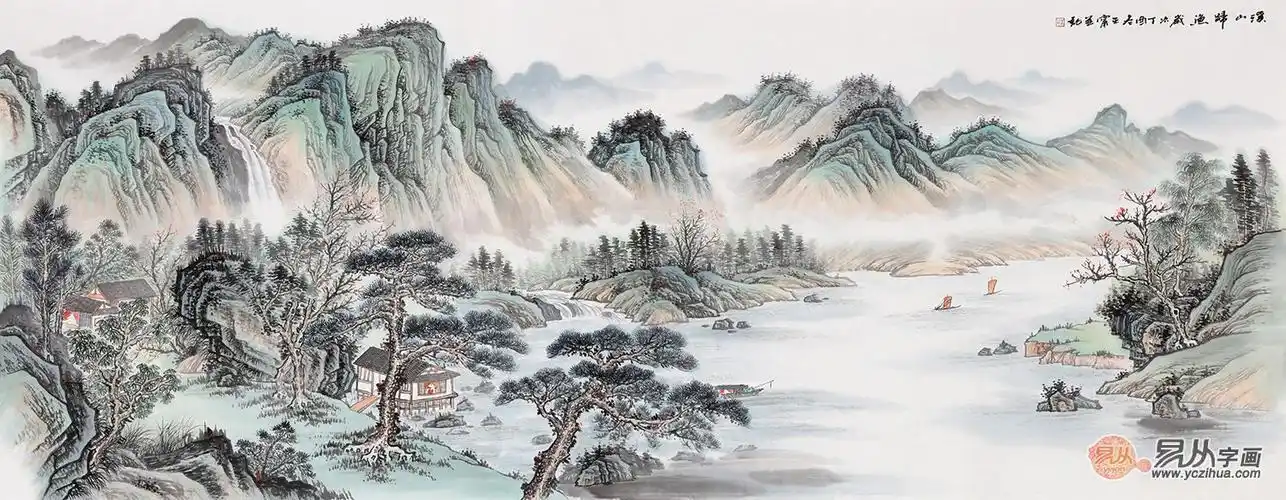 都说书房应该这样装,山水画真真的很美丽