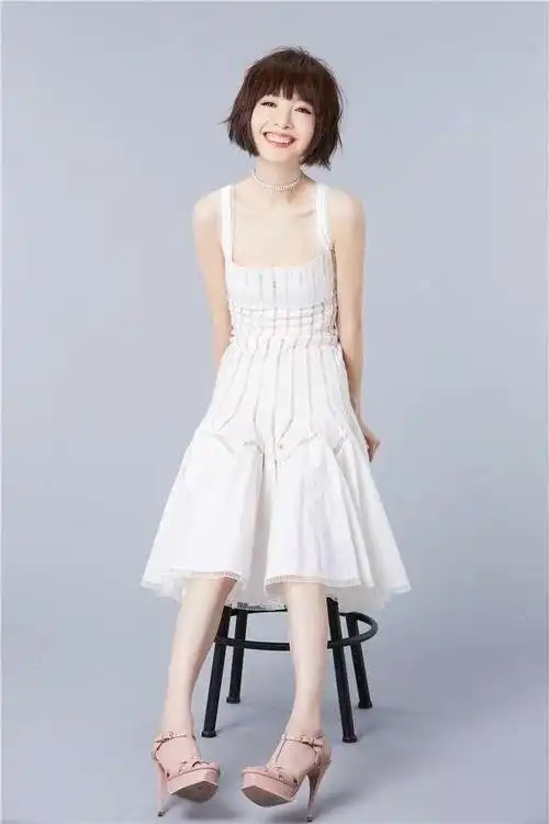 49岁鲁豫这次真美格纹裙配颈链气质优雅新发型实在减龄