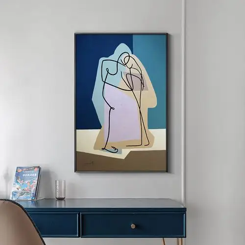 盐马手绘油画毕加索装饰画世界名画极简线条抽象人物油画