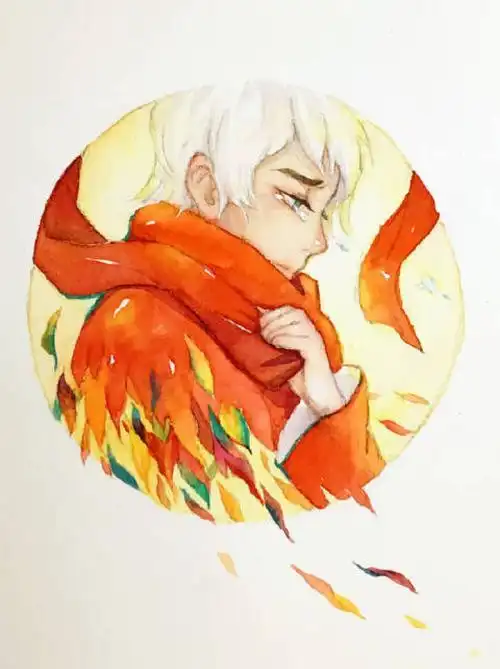 大鱼海棠简笔画带颜色