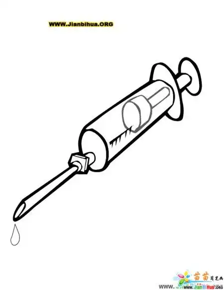 可爱的针筒注射器简笔画