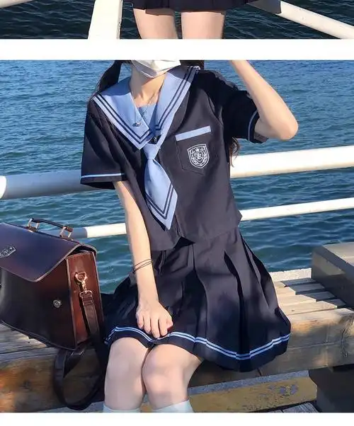 jk制服夏服日系水手服套装学院风水手装短袖衬衫百褶裙两件套装女