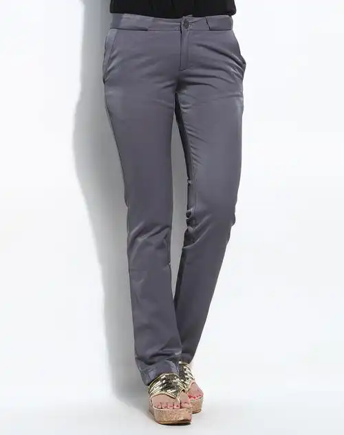 铁灰色简约休闲长裤