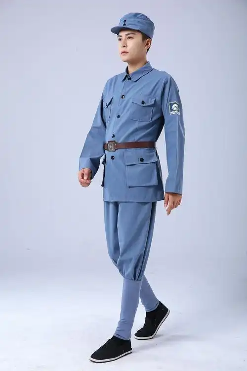 成人棉麻红军服儿童八路军新四军影视剧服装小红军抗战服舞台装