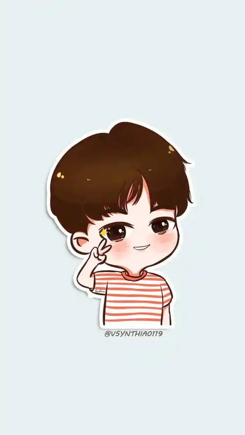 bts防弹少年团田柾国 果果黄金忙内 动漫版 手机壁纸