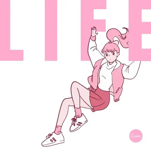 粉色漫画少女心微信朋友圈封面