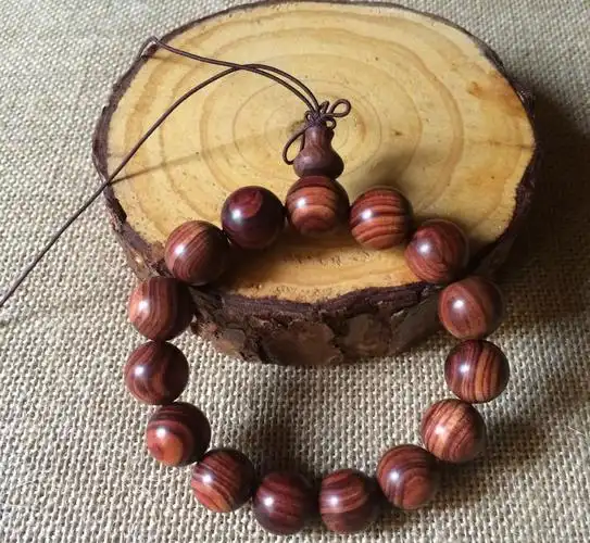 艺忠胜天然紫檀柳佛珠手链男女款木质手串15mm鬼脸酷似黄花梨