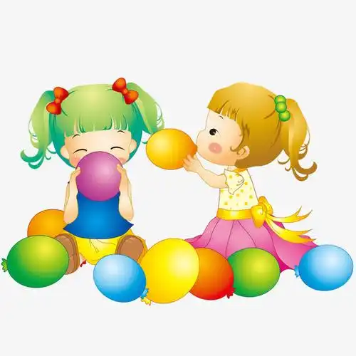 吹气球的女孩
