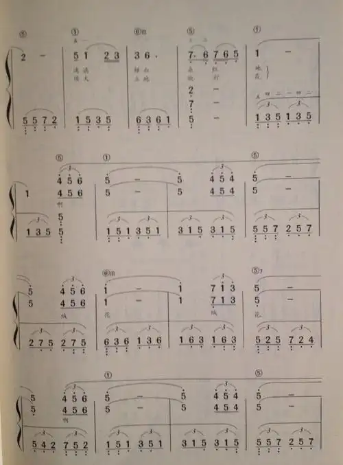 绒花 简谱伴奏谱 加入即兴伴奏仅供参考_王焱钢琴艺术培训论坛