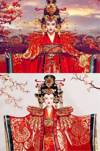 ob古装娃娃武媚娘传奇范冰冰封皇后头饰发簪发钗【alingeshop】-淘宝