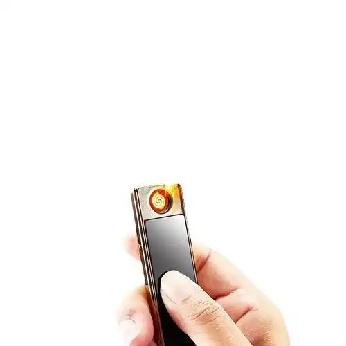 创意usb防风充电打火机超薄滑盖无声电子迷你小巧便携高颜值刻字
