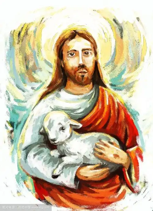 以羔羊安抚耶稣弥赛亚,以自然为背景的复活-插图