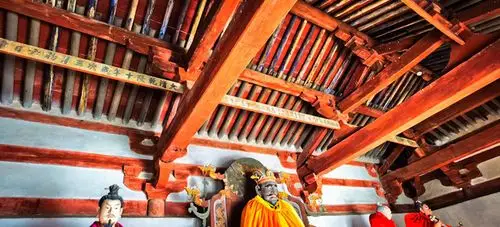 大殿 戏台 碑记 入口简介荷斗拱模型