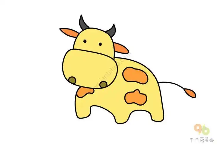 小黄牛简笔画可爱