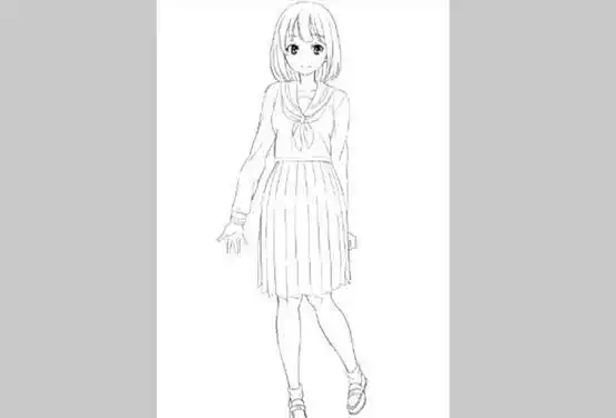 女生校服画法女生校服画法加颜色