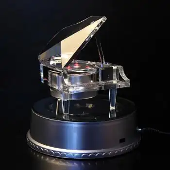 水晶钢琴音乐盒生日礼物八音盒女友情人节创意礼品闺蜜结婚轻奢 白色