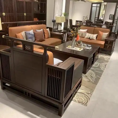 新中式实木沙发组合客厅中国风现代高端别墅大户型储物乌金木家具