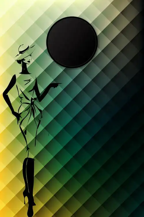 时尚菱形格纹时尚女性妇女节海报背景