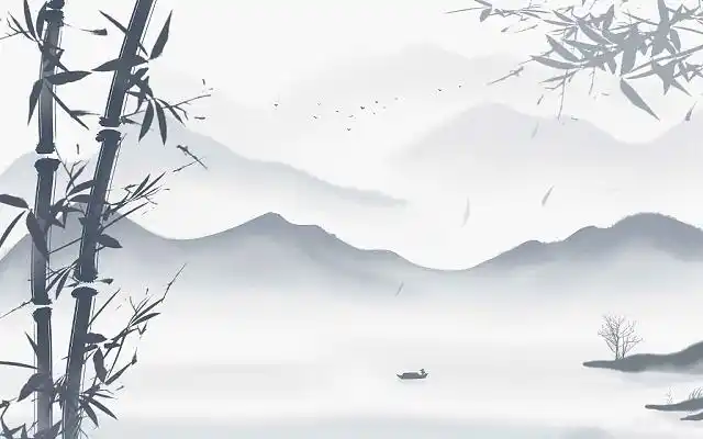 水墨风古风竹子山水背景水墨竹子背景