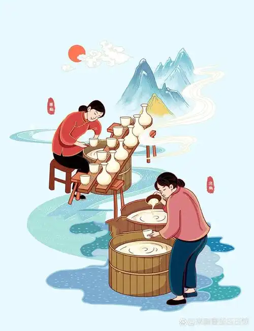 原创插画/景德镇陶瓷制作步骤工艺图 原创插画 禁二改