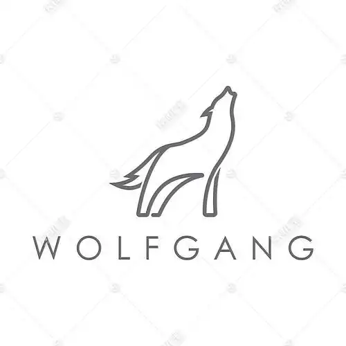 简笔狼形象创意logo设计图片