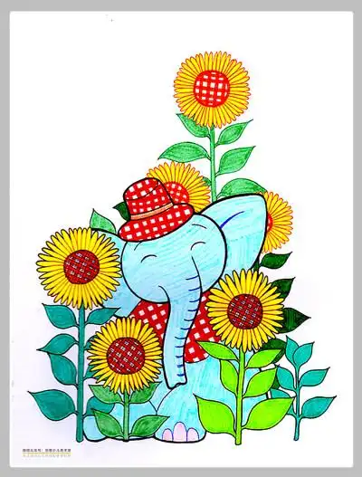 水彩笔儿童画.图片来自微信公众号:创意少儿美术馆.