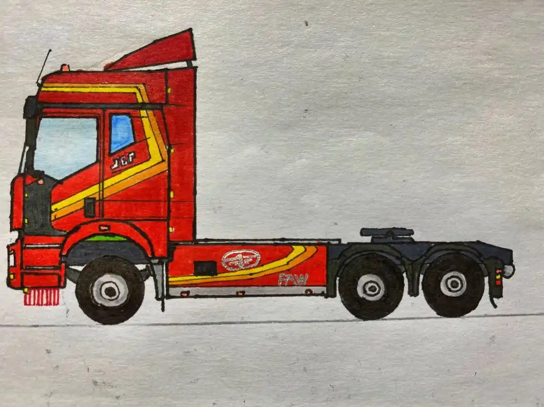 卡车绘画.三辆网红车,哪一个你最喜欢?@乘风破浪百吨王 @中 - 抖音