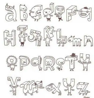 手绘手帐插画素材 手帐 简笔画 创意字母字体设计