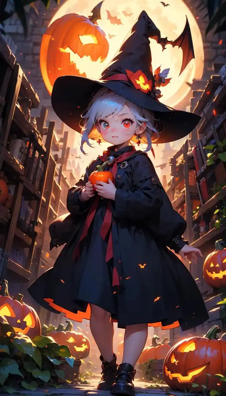 万圣节的小女巫.#二次元 #动漫 #万圣节 #甜美女孩身为女 - 抖音