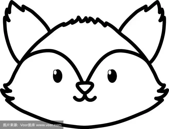 可爱的狐狸头上白底粗线