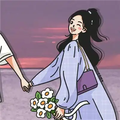 高质量手绘一男一女甜蜜情侣头像