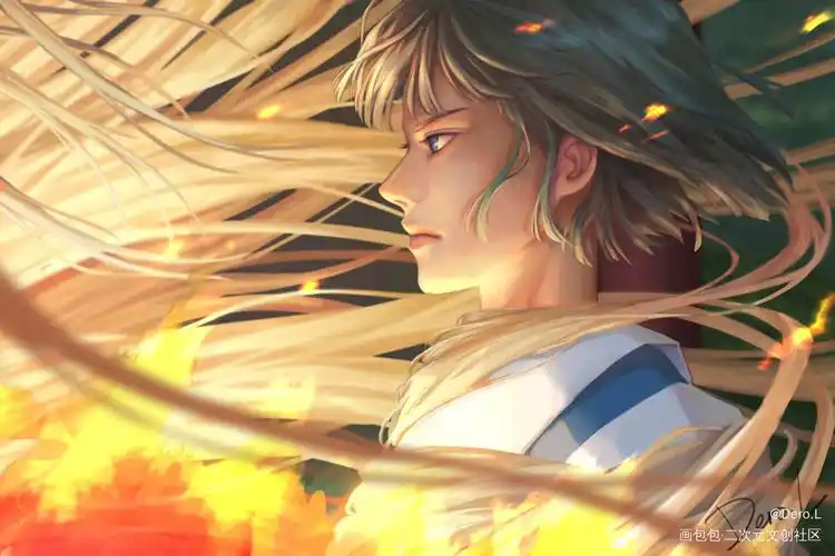 白龙_千与千寻白龙韩系厚涂日系封面插画绘画作品