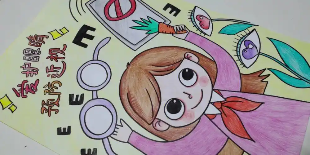 预防近视主题绘画