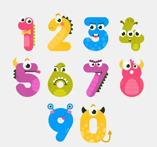 10款可爱怪兽数字