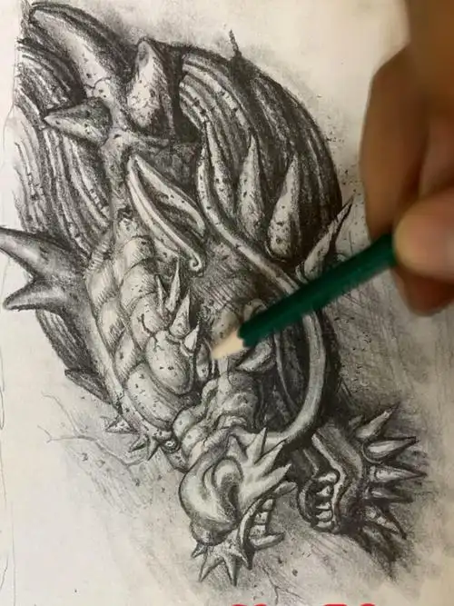 手稿  #纹身手稿  #我的纹身分享  #龙  #我的随手画  #石雕龙