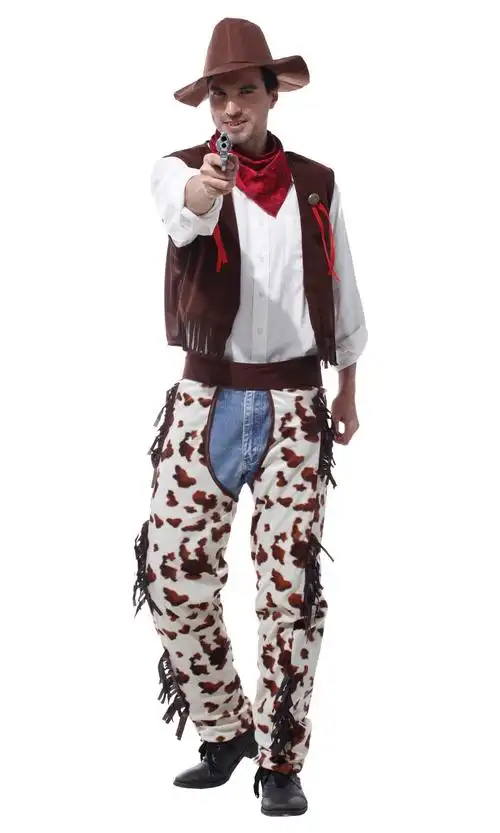 万圣节儿童服装 大人家庭亲子装西部牛仔衣服幼儿园装扮道具服饰 帅气