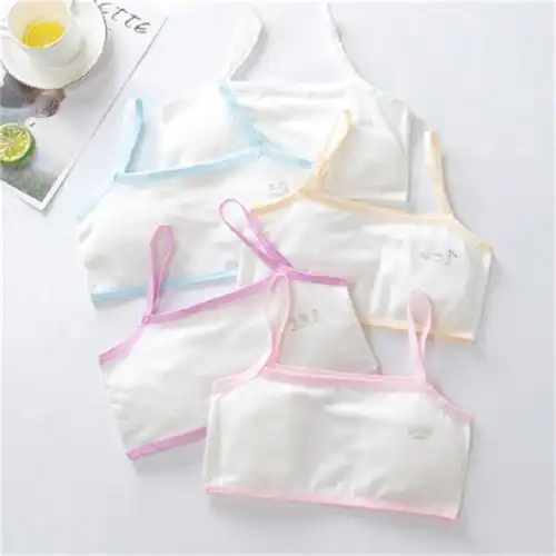 3件装发育期小背心小学生文胸大童女童女孩儿童纯棉少女内衣