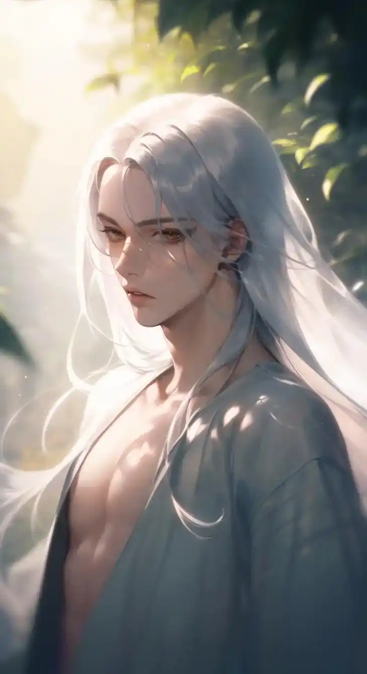 古风银发～#ai绘画 #二次元 #动漫帅哥 #绘画 #古风美 - 抖音