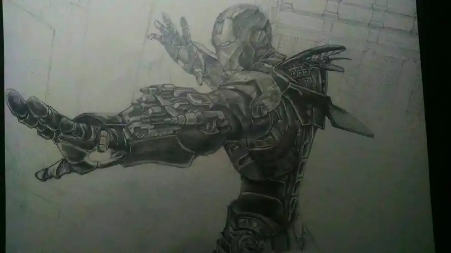 钢铁侠 素描 临摹 漫威 复仇者联盟 漫画 插画|动漫|单幅漫画|z697324