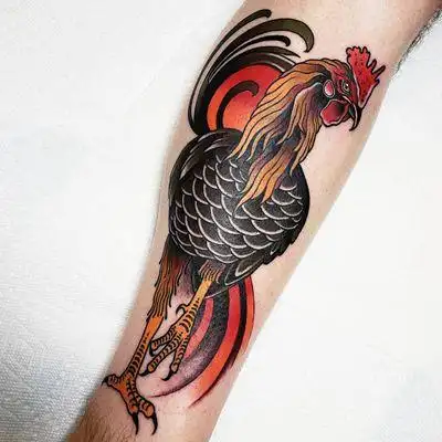 33张威武霸气大公鸡纹身图案