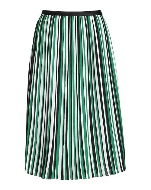 绿白色时尚百搭半裙