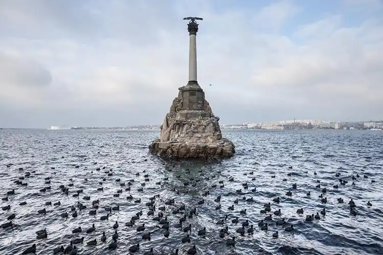 俄罗斯,克里米亚,海,纪念碑,sevastopol, monument to the scuttled