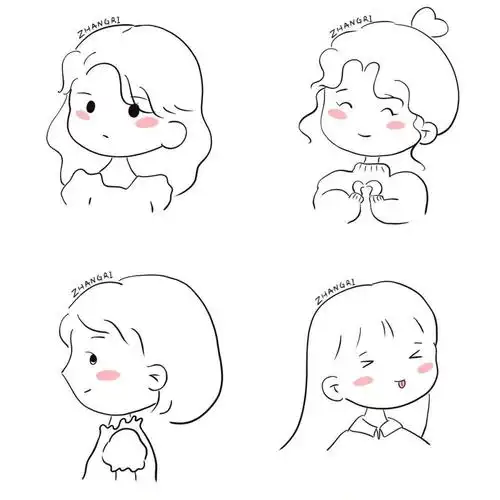 女孩子涂色卡通图片-红豆饭小学生简笔画大全可爱小女孩怎么画简笔画