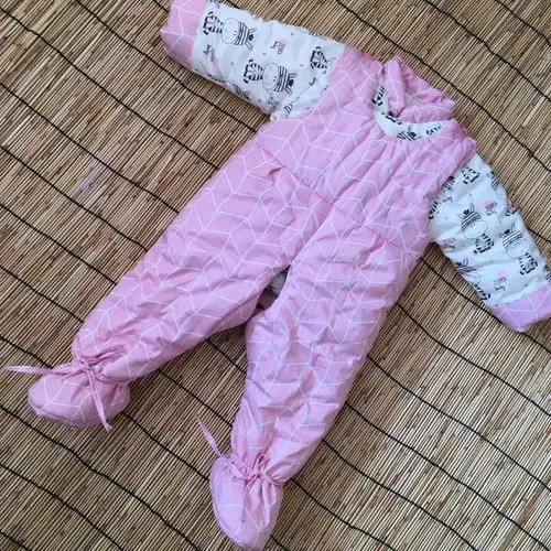 宝宝手工棉花棉衣小孩棉裤 棉袄保暖包脚裤婴儿背带裤 棉冬季加厚