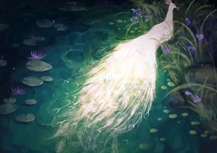 练习一只夜晚的白孔雀