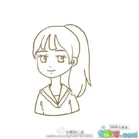 女孩简笔画q版简单的人物简笔画教程双马尾的小姑娘简笔画扎马尾头像