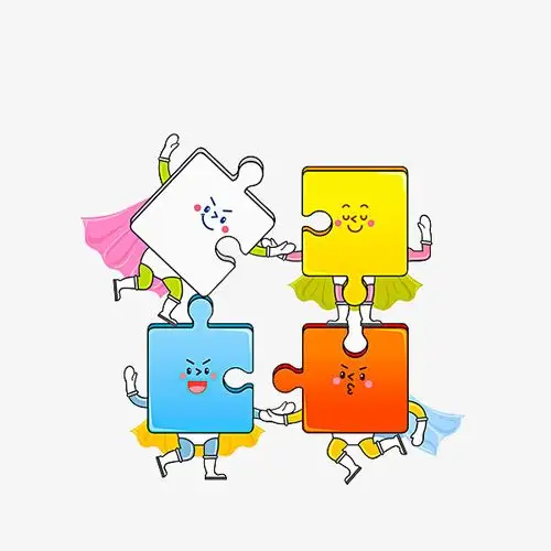 四边形彩色卡通版的拼图