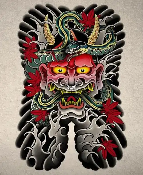 满背纹身图案手稿