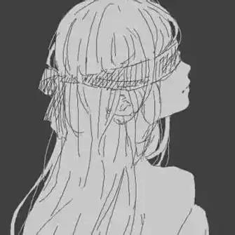 女生二次元头像高冷侧脸黑自