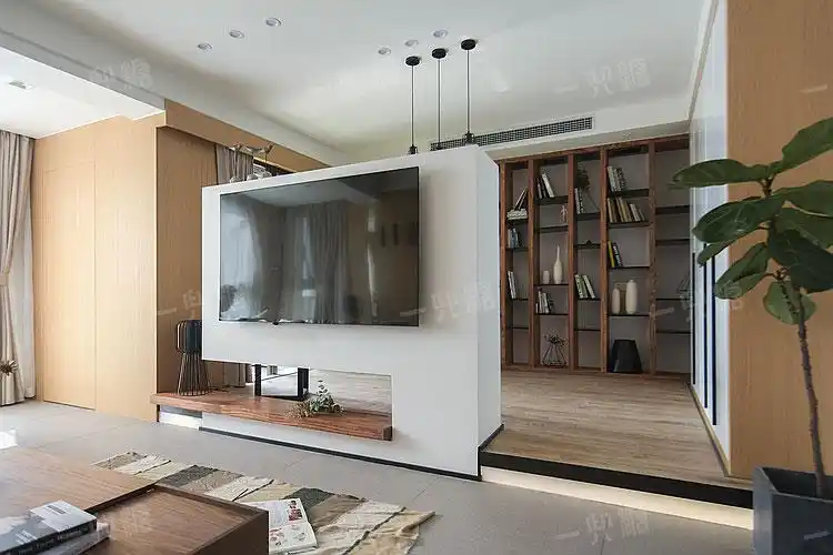 质感原木风,半悬空电视墙